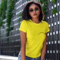 Load image into Gallery viewer, Tee Shirt Yellow La Vie Est Belle Rounded
