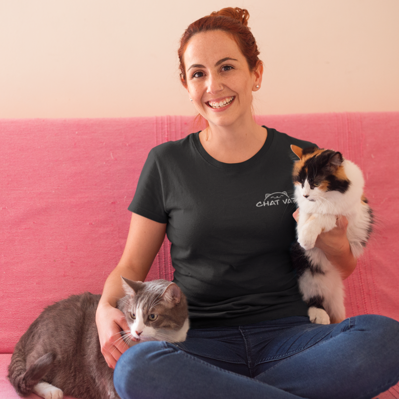 Tee Shirt Black Chat Va