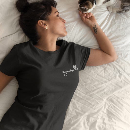 Tee Shirt Black Donner sa Langue au Chat