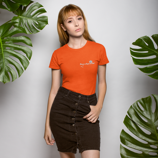 Tee Shirt Orange Donner sa Langue au Chat