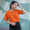 Load image into Gallery viewer, Tee Shirt Orange Je t'Aime Hearts
