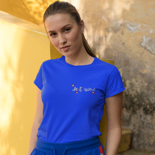 Tee Shirt Navy Je t'Aime Hearts
