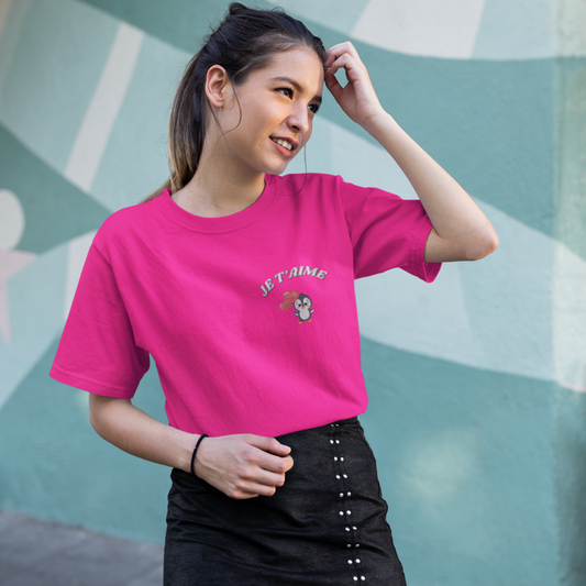 Tee Shirt Pink Je t'Aime Pengouin