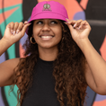 Load image into Gallery viewer, Hat Bob Pink La Vie Est Belle Heart
