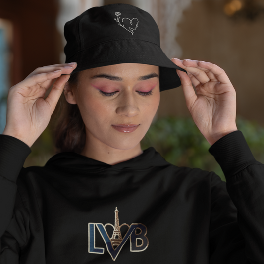 Hat Bob Black Amour Heart