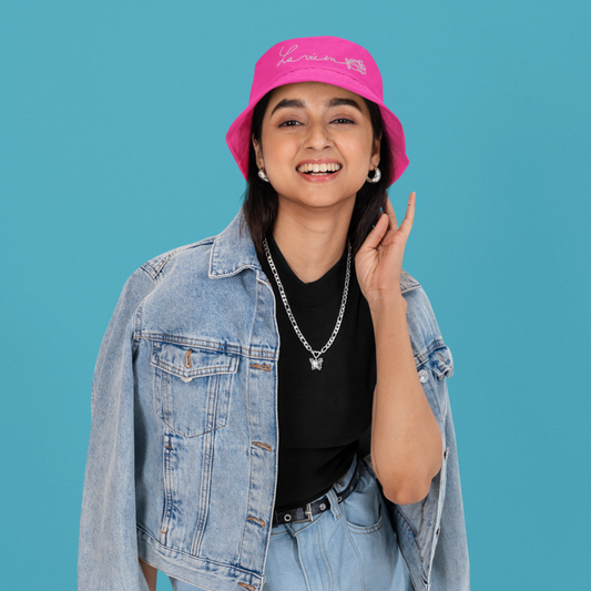 Hat Bob Pink La Vie en Rose Flower
