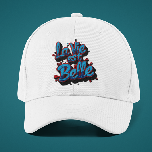 Cap White La Vie Est Belle Blue