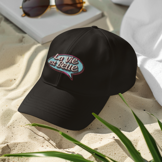 Cap Black La Vie Est Belle Blue And Pink