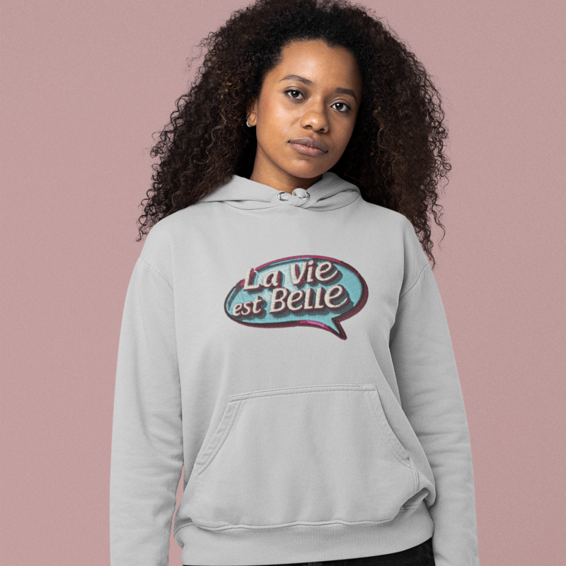 Hoodie Gray La Vie Est Belle Bubble