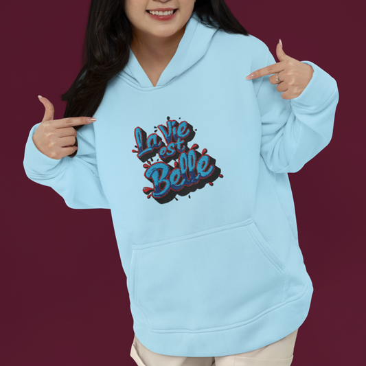 Hoodie Blue La Vie Est Belle Blue