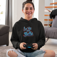 Load image into Gallery viewer, Hoodie Black La Vie Est Belle Blue
