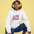 Load image into Gallery viewer, Hoodie White La Vie Est Belle Pink Green
