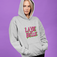 Load image into Gallery viewer, Hoodie Gray La Vie Est Belle Pink Green
