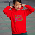 Load image into Gallery viewer, Hoodie Red La Vie Est Belle Pink Green
