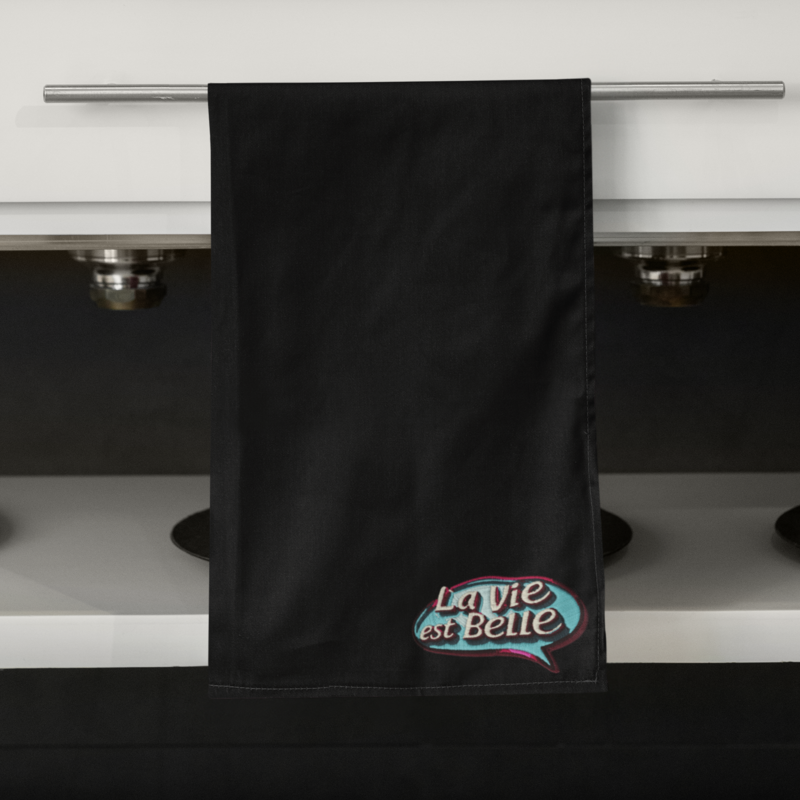 Towel Black La Vie Est Belle Bubble