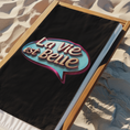 Load image into Gallery viewer, Towel Black La Vie Est Belle Bubble
