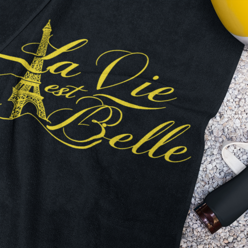 Towel Black La Vie Est Belle