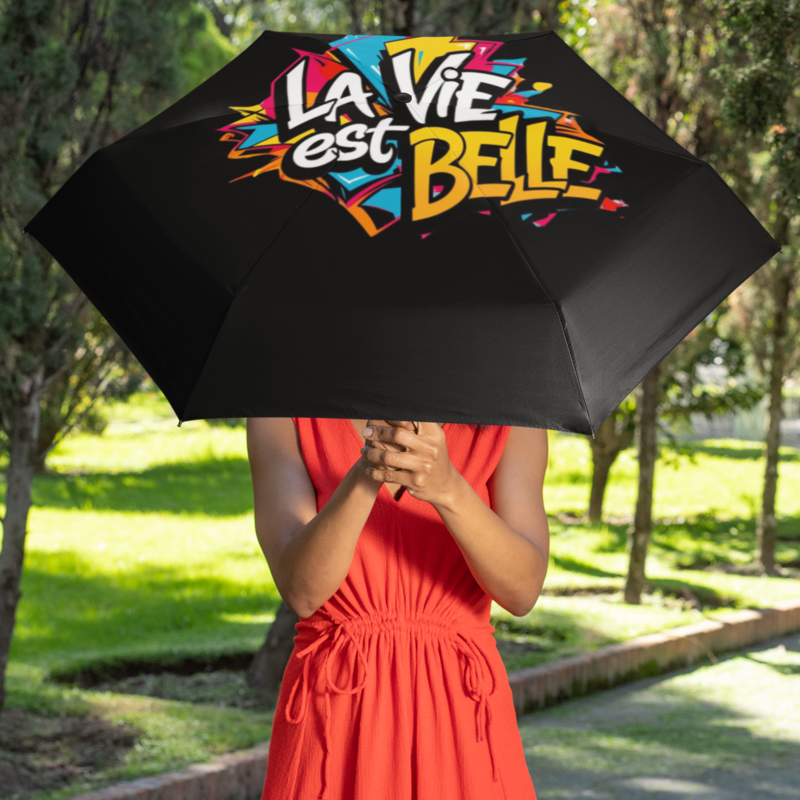 Umbrella Black La Vie Est Belle Graffiti