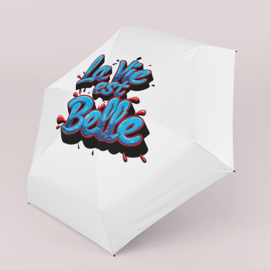 Umbrella White La Vie Est Belle Blue