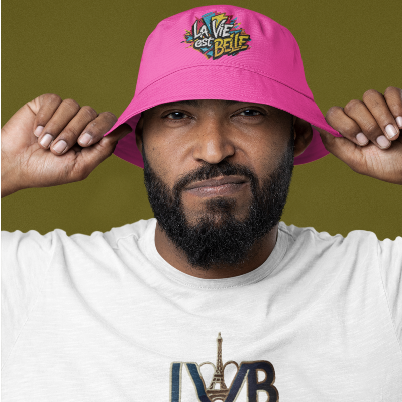 Hat Bob Pink La Vie Est Belle Graffiti
