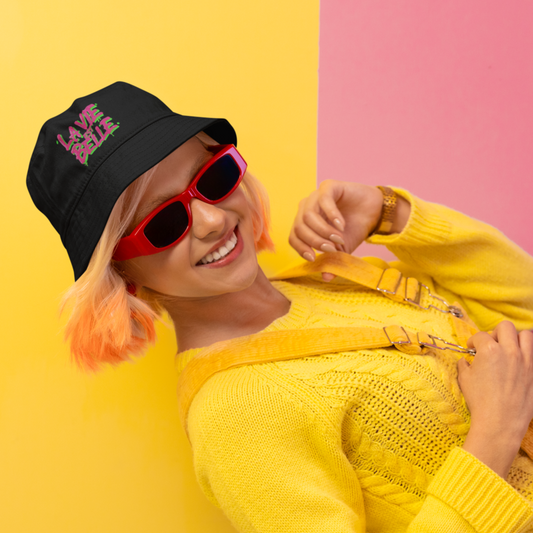 Hat Bob Black La Vie Est Belle Pink Green