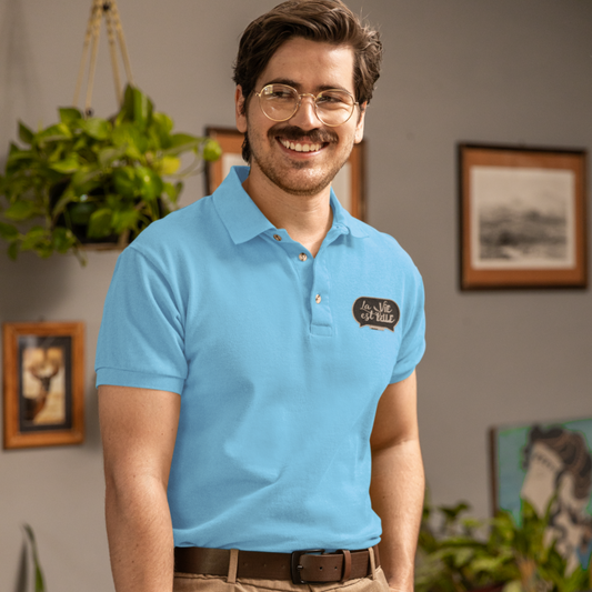 Polo Shirt Blue La Vie Est Belle Black