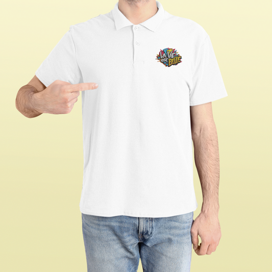 Polo Shirt White La Vie Est Belle Graffiti