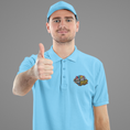 Load image into Gallery viewer, Polo Shirt Blue La Vie Est Belle Graffiti

