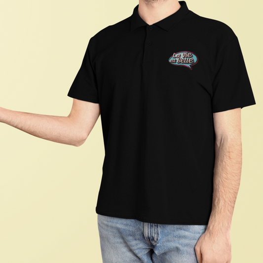 Polo Shirt Black La Vie Est Belle Blue
