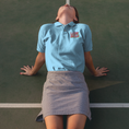 Load image into Gallery viewer, Polo Shirt Blue La Vie Est Belle Green Pink
