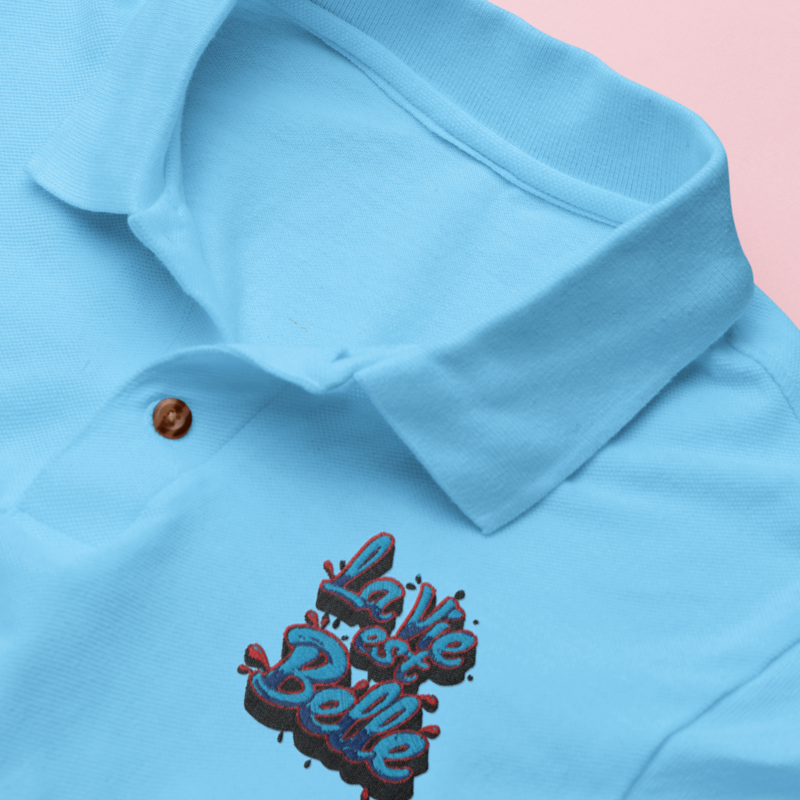 Polo Shirt La Vie Est Belle Bubble Embroidery
