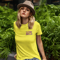 Load image into Gallery viewer, Tee Shirt Yellow La Vie Est Belle Green Pink
