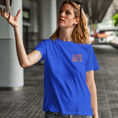 Load image into Gallery viewer, Tee Shirt Navy La Vie Est Belle Green Pink
