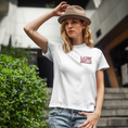 Load image into Gallery viewer, Tee Shirt White La Vie Est Belle Green Pink
