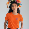 Load image into Gallery viewer, Tee Shirt Orange La Vie Est Belle Green Pink
