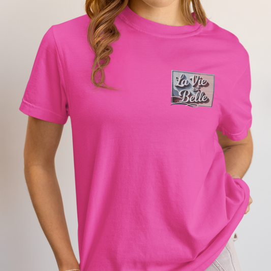 Tee Shirt Pink La Vie Est Belle Frame