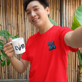 Load image into Gallery viewer, Tee Shirt Red La Vie Est Belle Bubble
