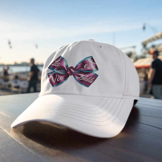 Cap White La Vie Est Belle Ribbon Knot