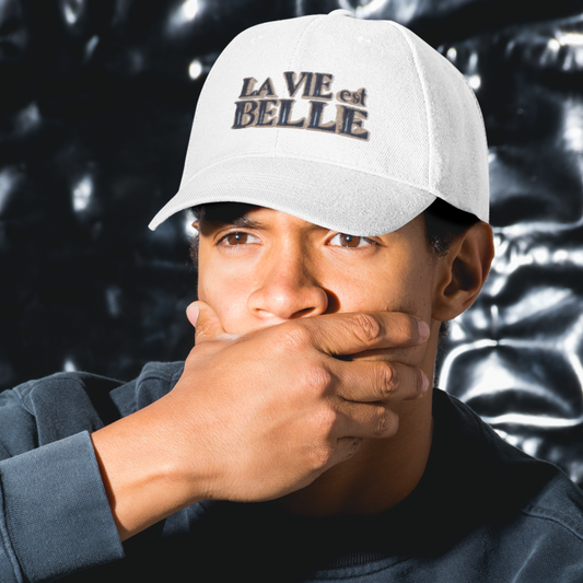 Cap White La Vie Est Belle Blue Gold