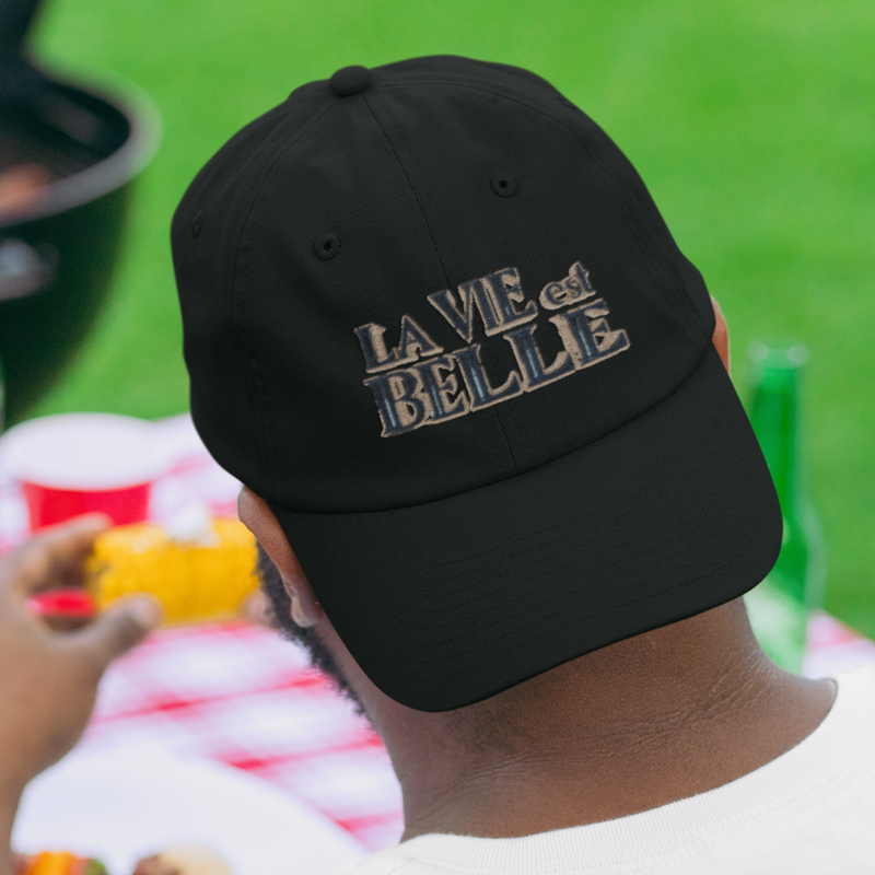 Cap Black La Vie Est Belle Blue Gold
