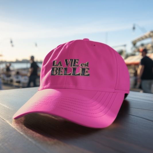 Cap Pink La Vie Est Belle Blue Gold