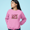 Load image into Gallery viewer, Sweater La Vie Est Belle Green Pink

