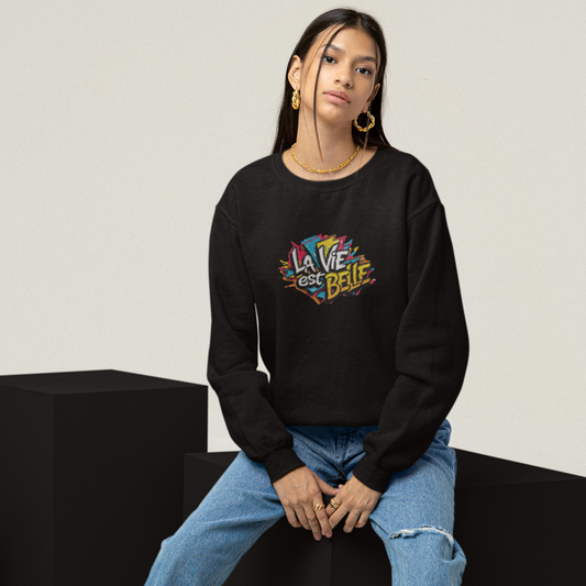 Sweater Black La Vie Est Belle Graffiti