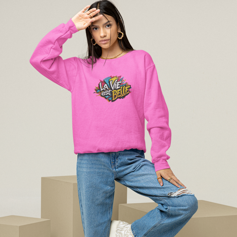 Sweater Pink La Vie Est Belle Graffiti