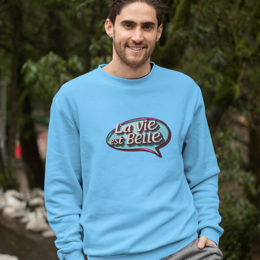 Sweater Blue La Vie Est Belle Blue Purple