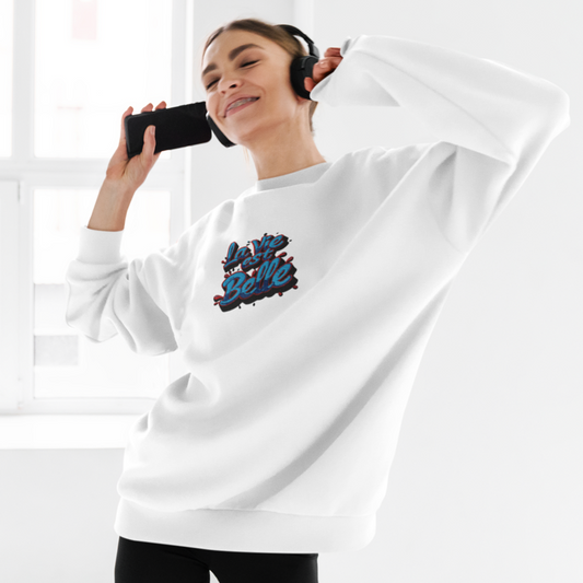 Sweater White La Vie Est Belle Bubble