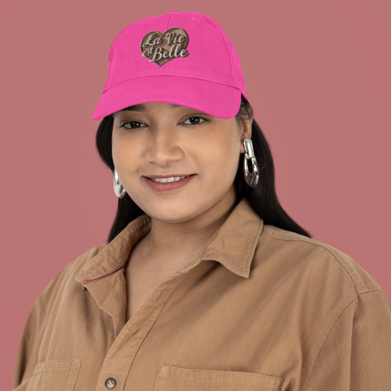 Cap Pink La Vie Est Belle Heart Brown