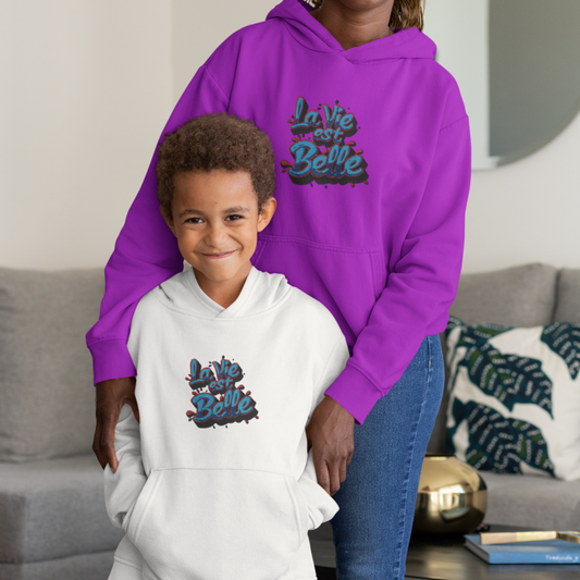 Child Hoodie White La Vie Est Belle Bubble