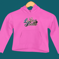 Load image into Gallery viewer, Child Hoodie Pink La Vie Est Belle Gold Blue
