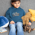 Load image into Gallery viewer, Child Hoodie Navy La Vie Est Belle Gold Blue
